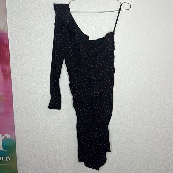 NWT Veronica Beard Leona Dress Black/Red
Polka Dot One Shoulder Ruffle Size 2 - Picture 8 of 16